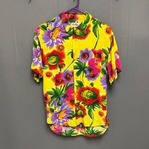Vintage Jams World Colorful Floral Button Down Shirt